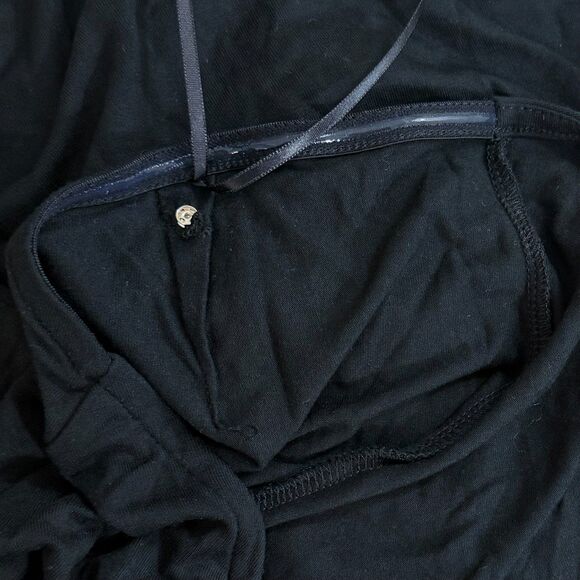 MADEWELL Jersey V-Neck Long-Sleeve Top L Jet Black Slim Fit NWT B47 - Picture 4 of 6